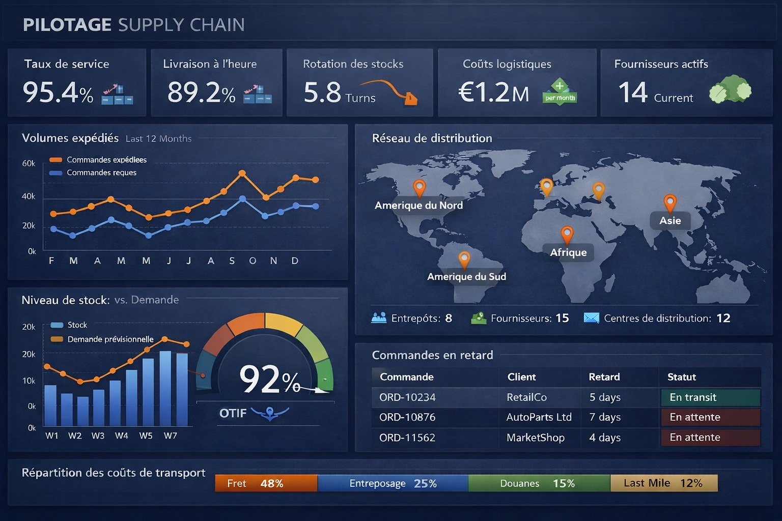 Tableau de bord Supply Chain